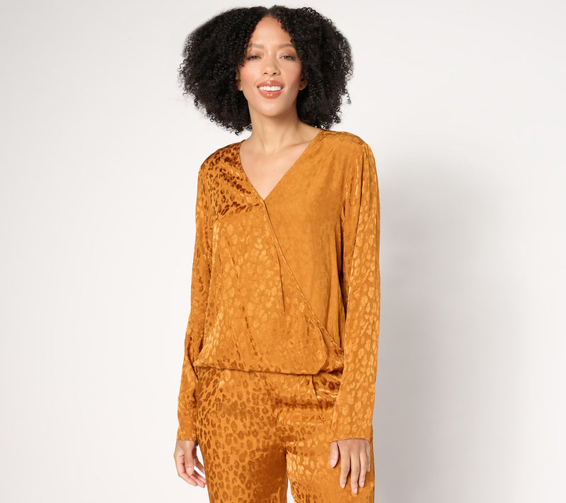 by Stacy London Drapey Jacquard Twist Front Top — Main view