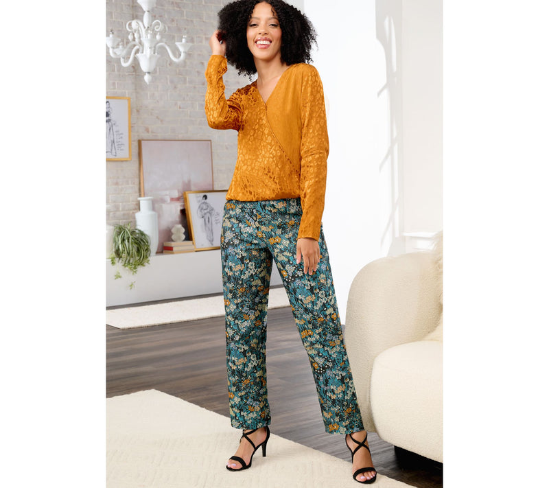 by Stacy London Drapey Jacquard Twist Front Top — View 11