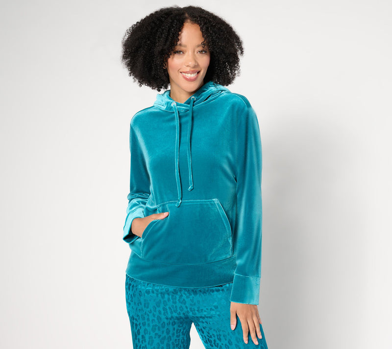 by Stacy London Plush Velvet Hoodie — View 3