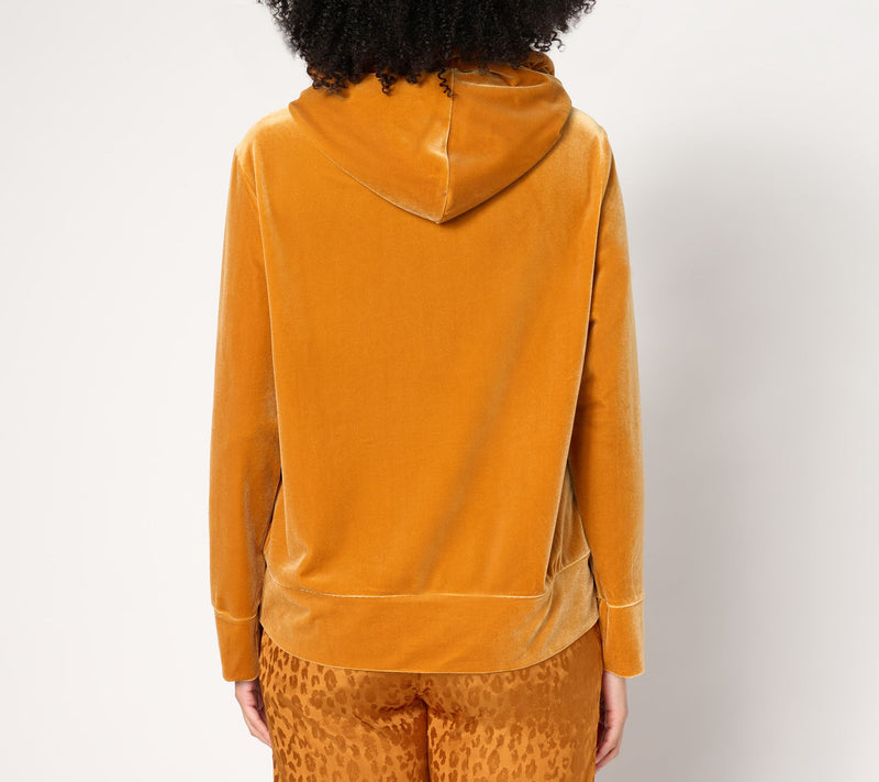 by Stacy London Plush Velvet Hoodie — View 10