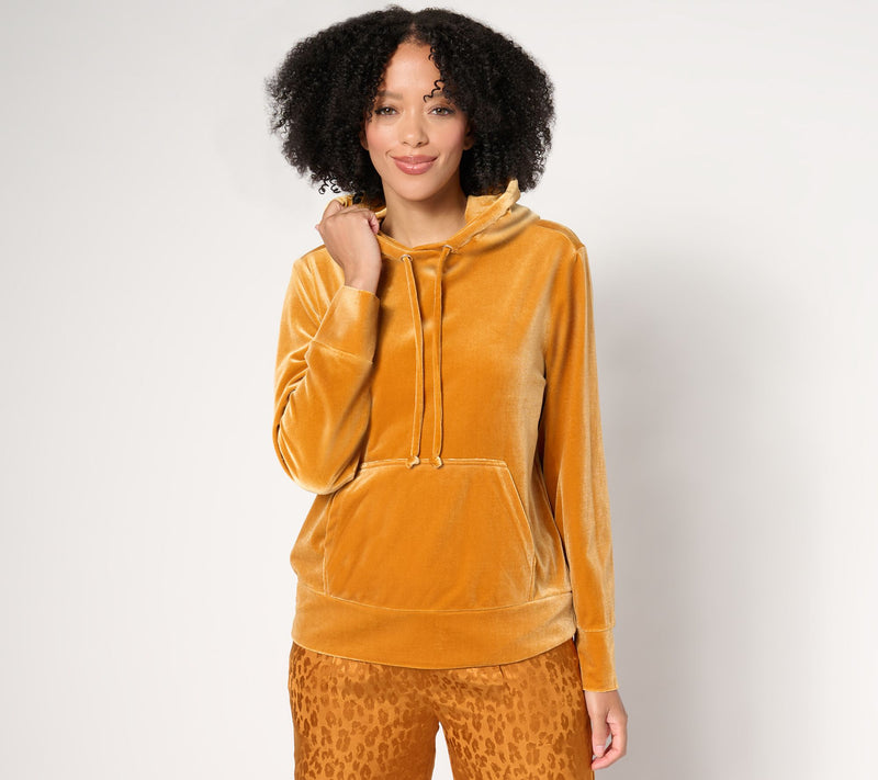 by Stacy London Plush Velvet Hoodie — View 9