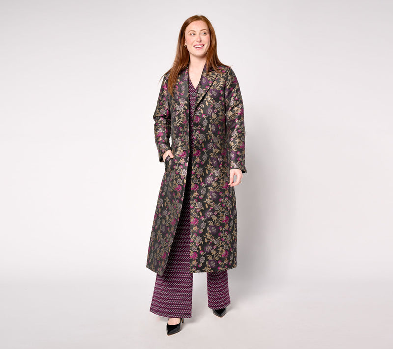 by Stacy London Regular Floral Brocade Topcoat — Main view