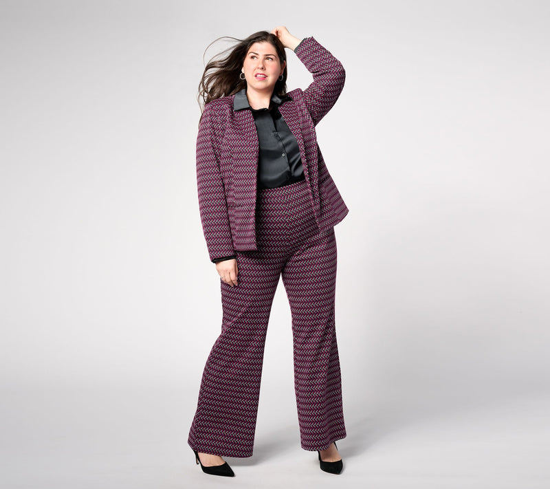 by Stacy London Patterned Knit Jacquard Blazer — View 10