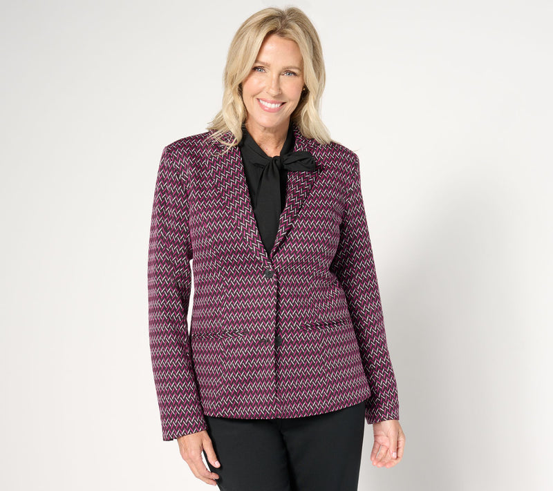 by Stacy London Patterned Knit Jacquard Blazer — View 8