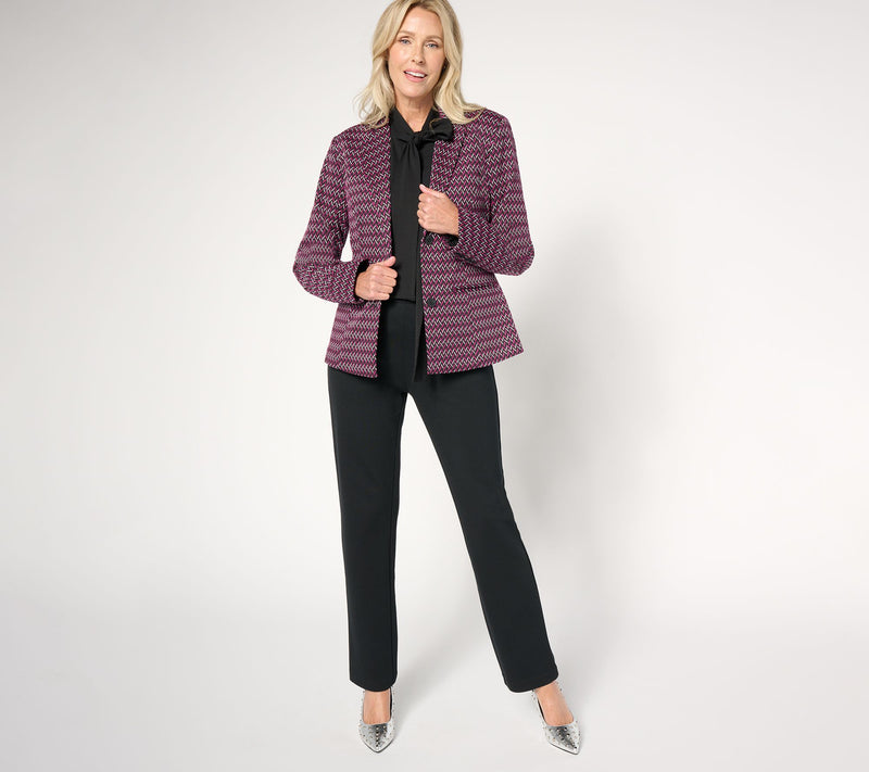 by Stacy London Patterned Knit Jacquard Blazer — View 7