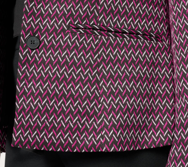 by Stacy London Patterned Knit Jacquard Blazer — View 9