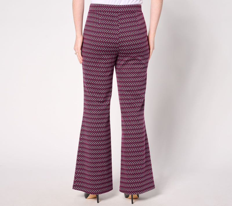 by Stacy London Regular Patterned Knit Jacquard Flare Pant — View 6