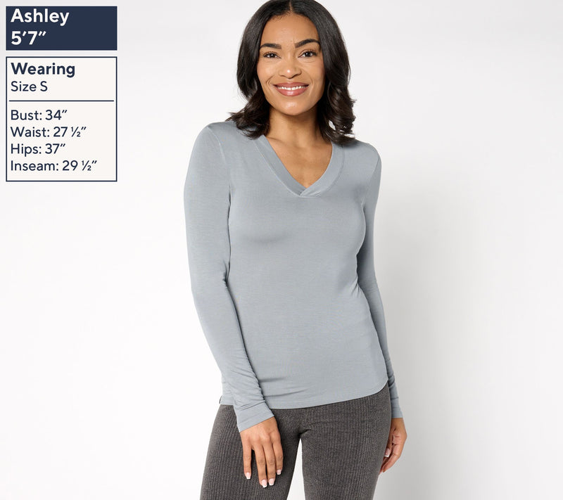 Barefoot Dreams Modal Double V-Neck Tee — View 10