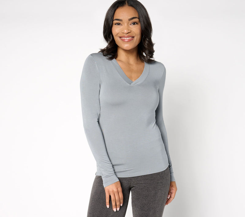 Barefoot Dreams Modal Double V-Neck Tee — Main view