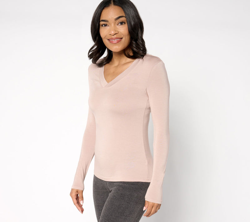 Barefoot Dreams Modal Double V-Neck Tee — View 7