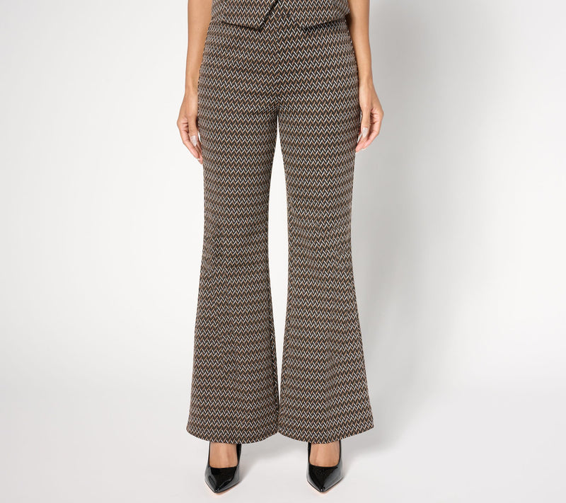 by Stacy London Petite Patterned Knit Jacquard Flare Pant — Main view