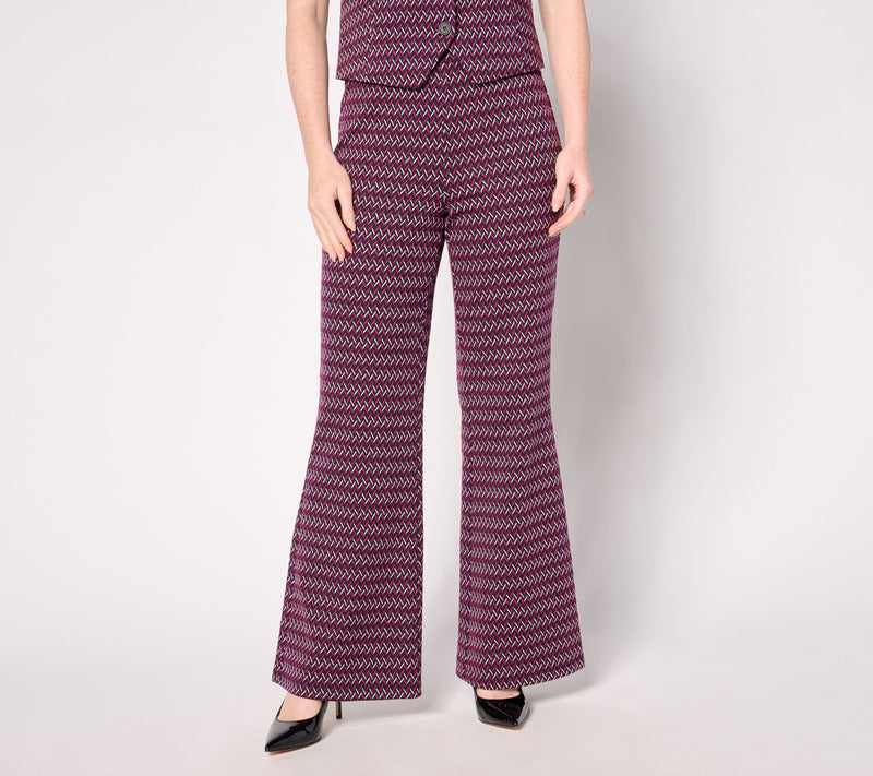 by Stacy London Petite Patterned Knit Jacquard Flare Pant — View 5