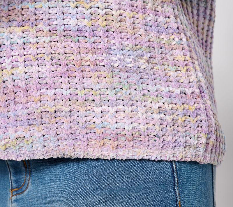 AnyBody V-Neck Space Dye Chenille Sweater — View 4