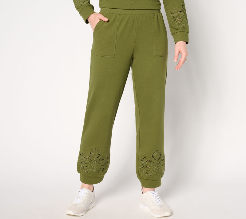 LOGO Life by Lori Goldstein Regular French Terry Jogger w/ Eyelet — Main view
