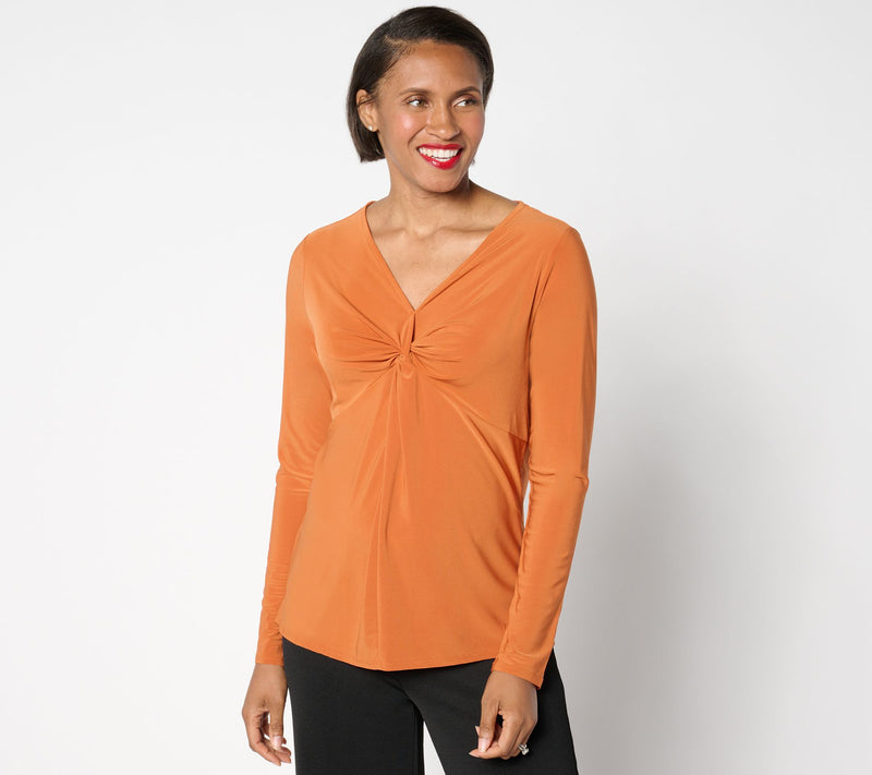 Women with Control Como Jersey Knot Front Top — View 13