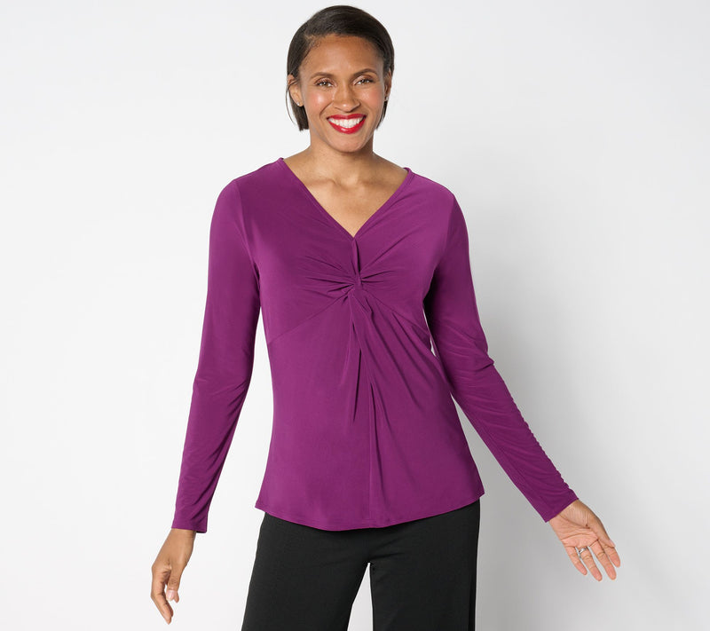 Women with Control Como Jersey Knot Front Top — View 14