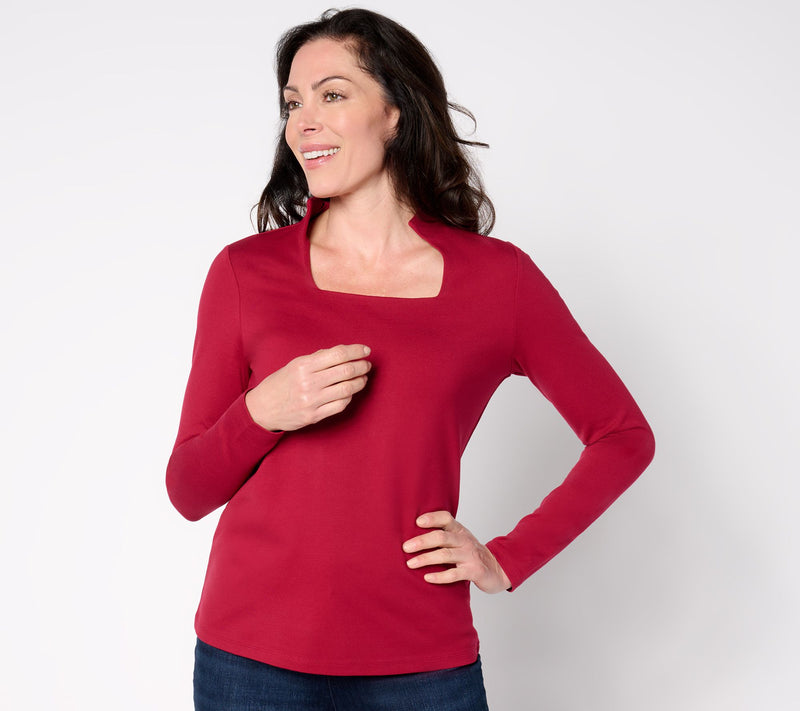 Women with Control Luxe Ponte Square Neck Top — View 3