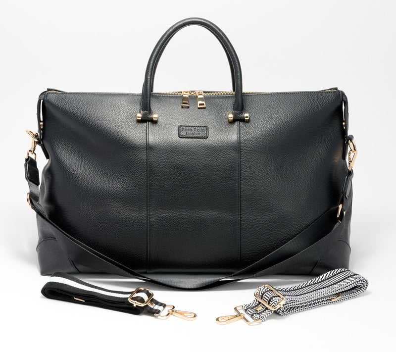 Pom Pom London Leather Weekend Bag with Multi-Straps — View 9