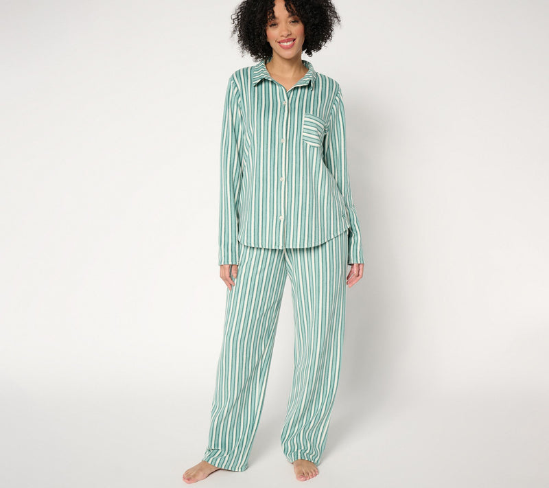 Cuddl Duds Petite Fleecewear with Stretch Notch Collar PJ Set — Main view