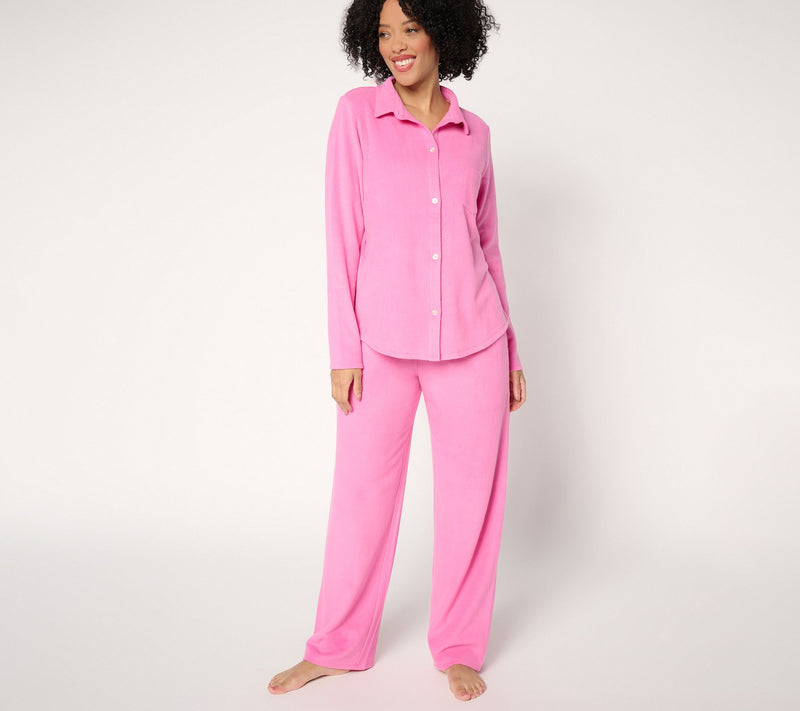 Cuddl Duds Petite Fleecewear with Stretch Notch Collar PJ Set — View 9
