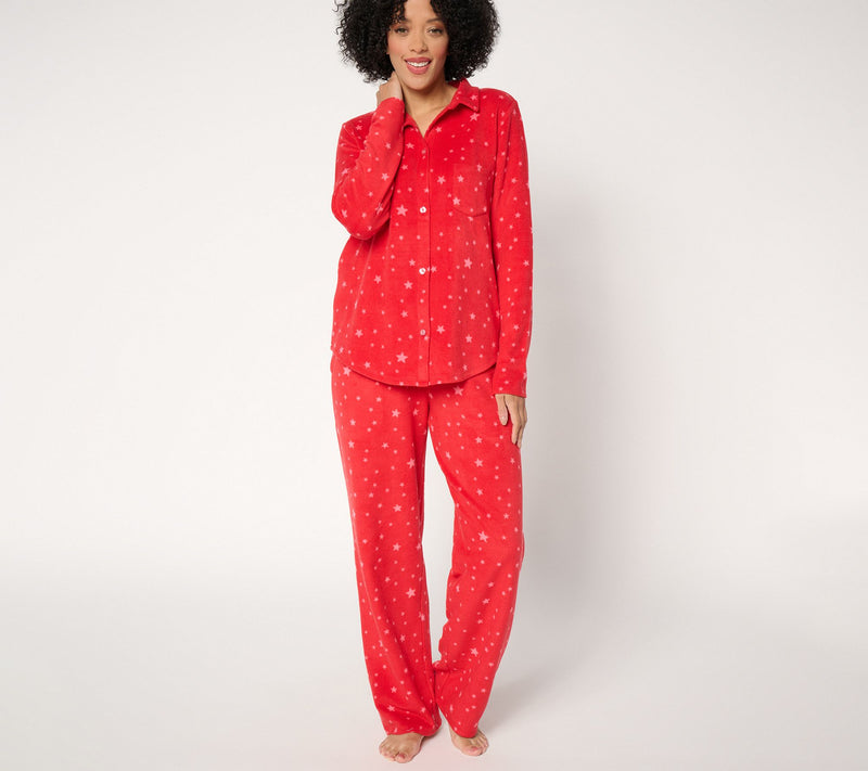 Cuddl Duds Petite Fleecewear with Stretch Notch Collar PJ Set — View 11