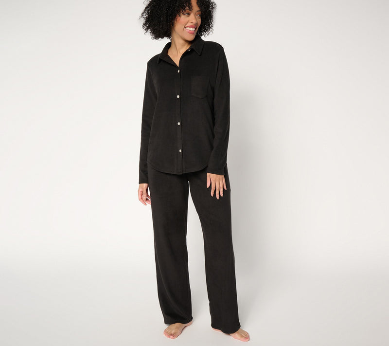 Cuddl Duds Petite Fleecewear with Stretch Notch Collar PJ Set — View 3