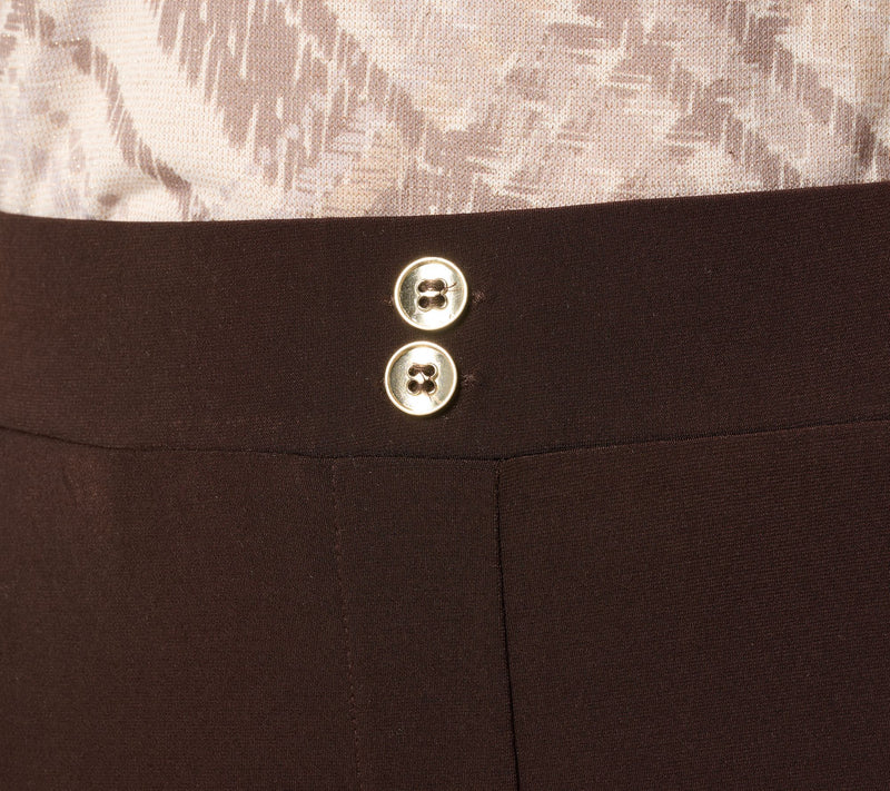 Susan Graver Petite Liquid Knit Wide-Leg Pants w/ Button Detail — View 14