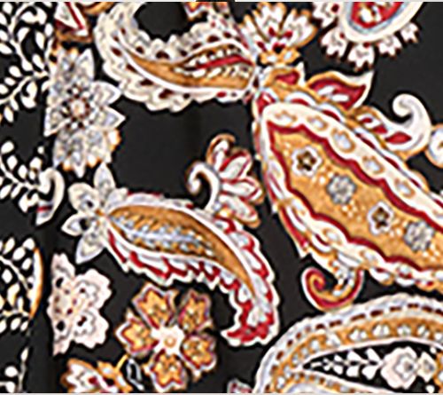 Susan Graver Regular Printed Liquid Knit Split Neck Midi Dress — View 8
