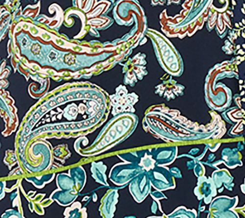 Susan Graver Petite Printed Liquid Knit Split Neck Midi Dress — View 8