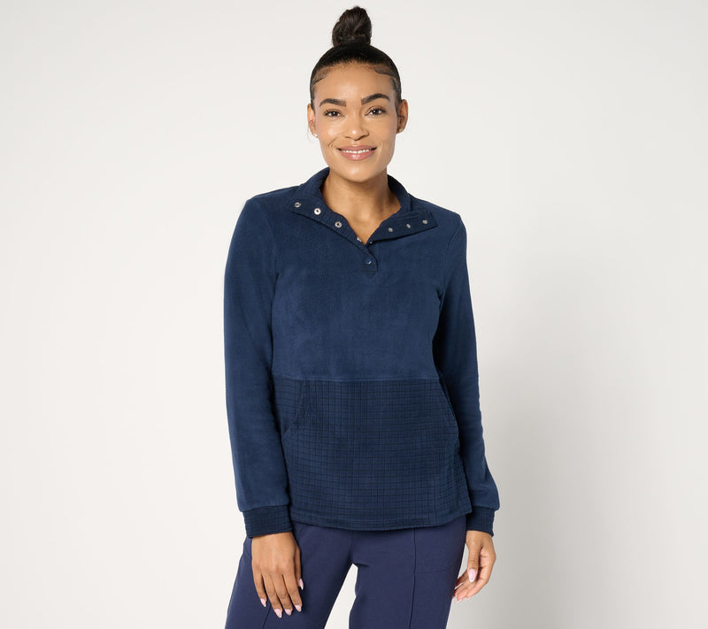 Cuddl Duds Fleecewear with Stretch Snap Front Pullover — View 11