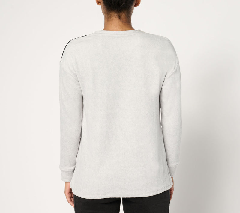 Cuddl Duds Fleecewear with Stretch Crewneck Pullover — View 12