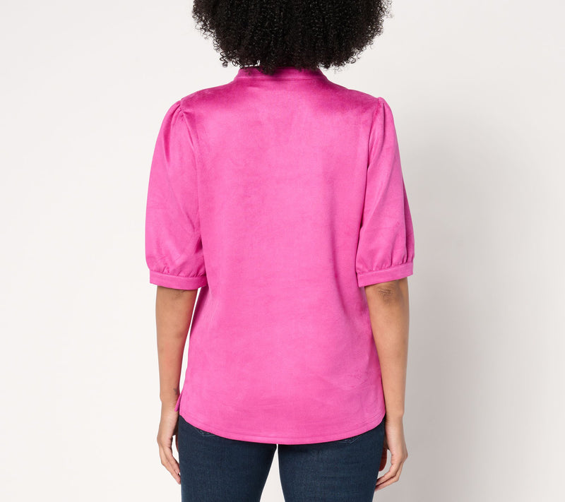Belle Boho by Kim Gravel PerSuede Me Puff Sleeve Top — View 15