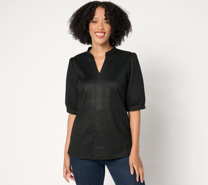 Belle Boho by Kim Gravel PerSuede Me Puff Sleeve Top — View 13