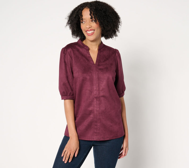 Belle Boho by Kim Gravel PerSuede Me Puff Sleeve Top — View 11