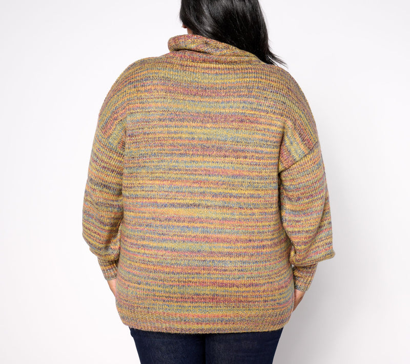 Belle Boho by Kim Gravel Rainbow Yarn Turtleneck Sweater — View 2