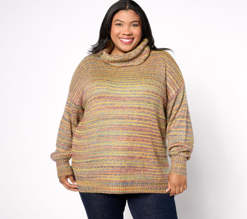 Belle Boho by Kim Gravel Rainbow Yarn Turtleneck Sweater — Main view