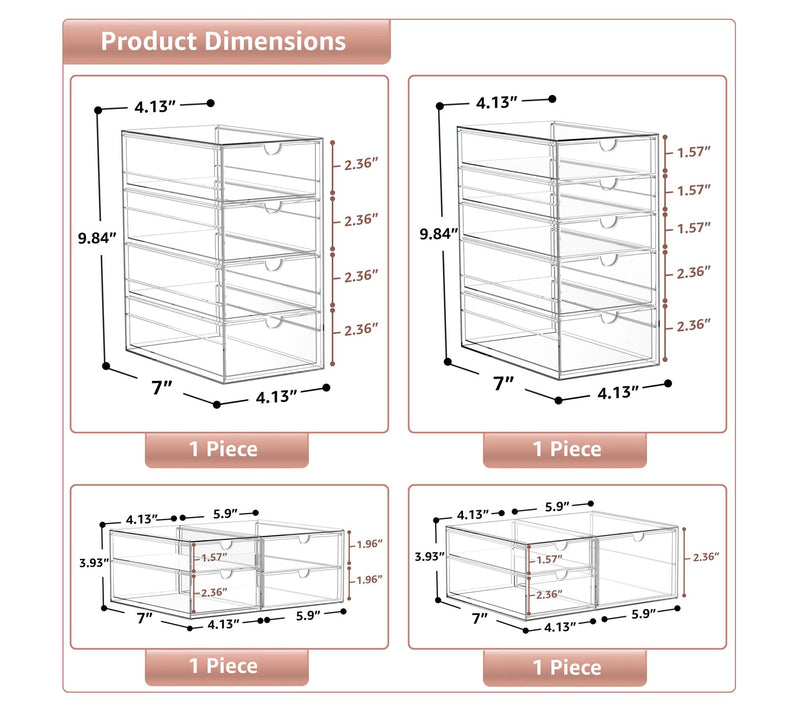Sorbus 16-Drawer Acrylic Organizer for Makeup — View 5