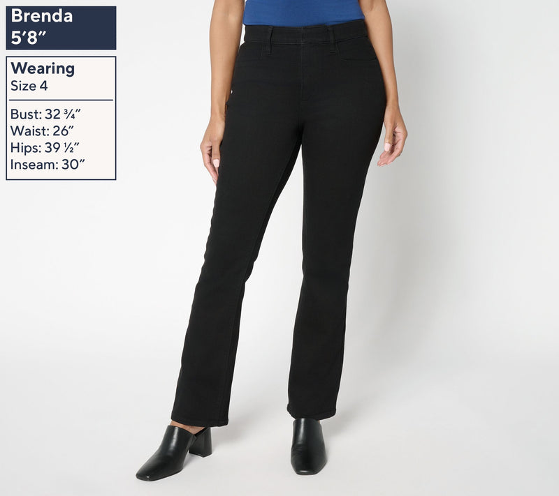 Susan Graver Stretch Denim Tall Classic Boot Cut Jean - Black/Grey — View 6