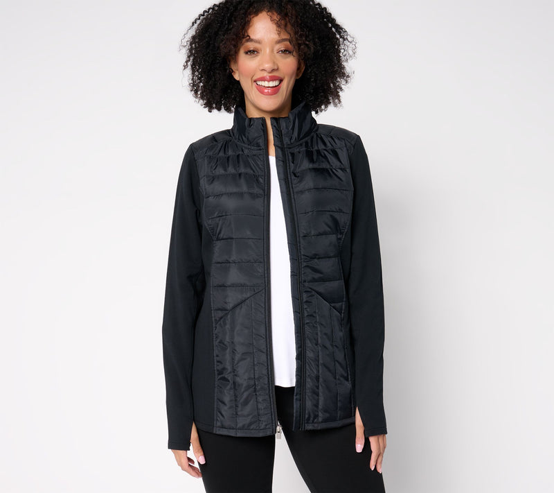Sport Savvy Mixed Media Quilted Jacket — View 7