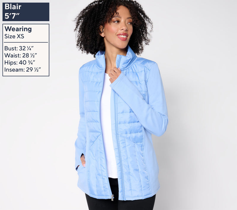Sport Savvy Mixed Media Quilted Jacket — View 9