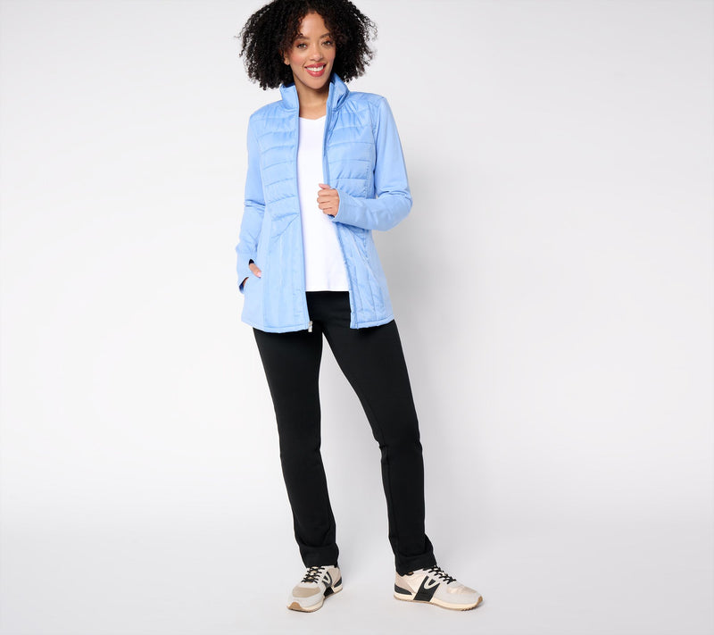 Sport Savvy Mixed Media Quilted Jacket — View 11