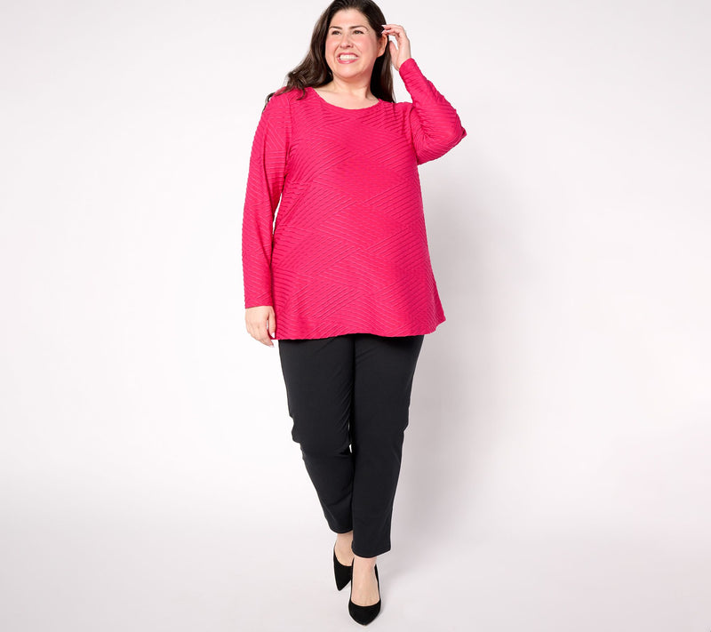 Women with Control Regular Textured Knit Top & Bottom Set — View 5