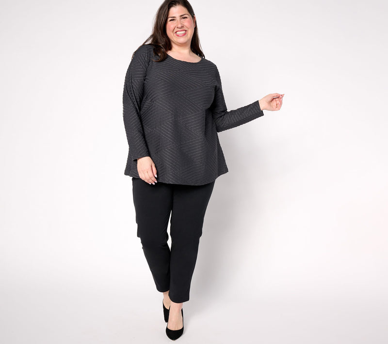 Women with Control Regular Textured Knit Top & Bottom Set — View 7
