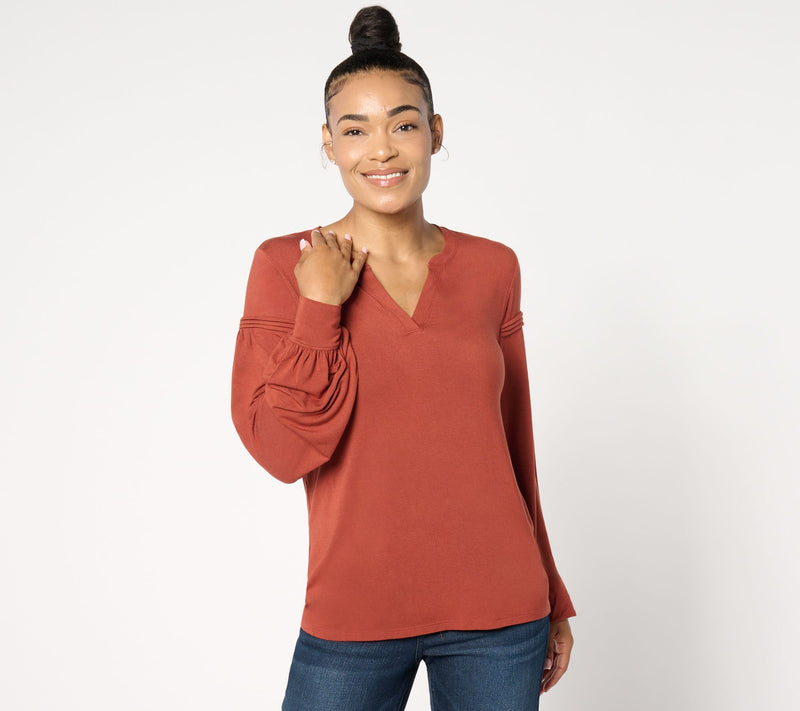 Me by Jennie Garth Sierra Drapey Knit Long Sleeve Top — Main view