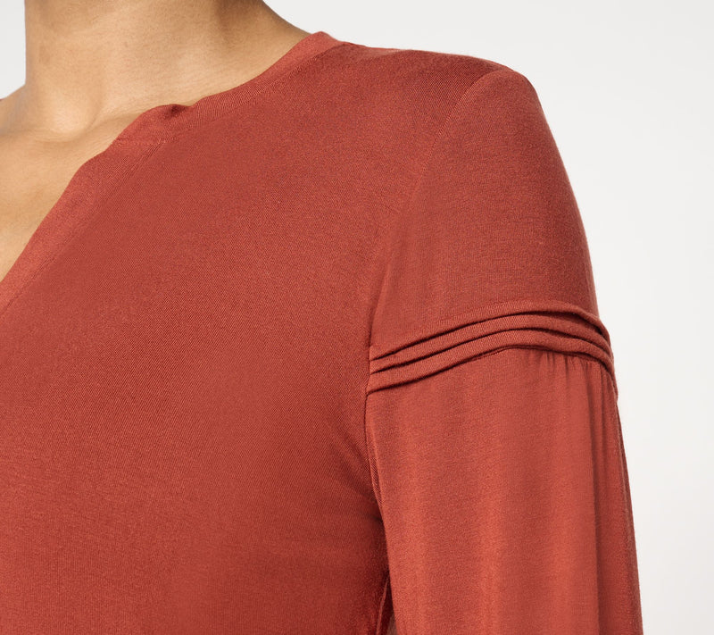 Me by Jennie Garth Sierra Drapey Knit Long Sleeve Top — View 4