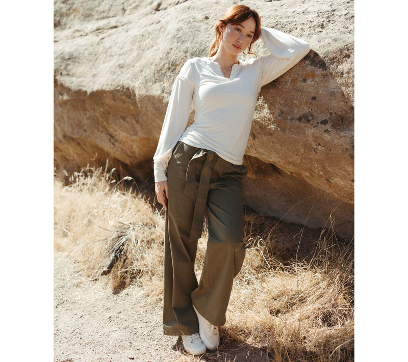 Me by Jennie Garth Sierra Drapey Knit Long Sleeve Top — View 5