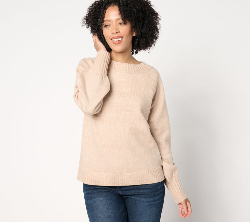 Me by Jennie Garth Bailey Boatneck Sweater with Raglan Detail — View 12