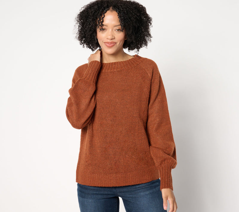 Me by Jennie Garth Bailey Boatneck Sweater with Raglan Detail — View 13