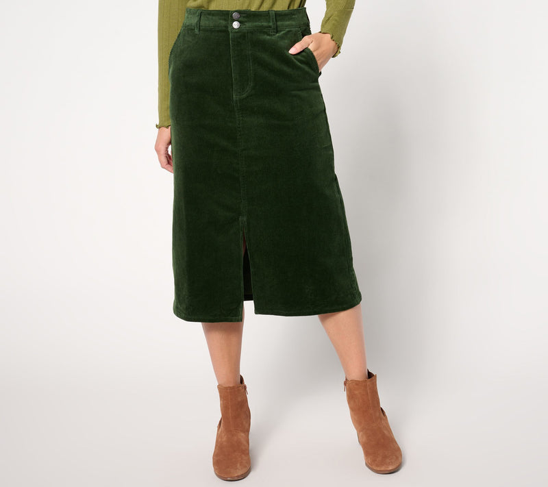 Me by Jennie Garth Regular Colette Corduroy Midi Skirt — View 5