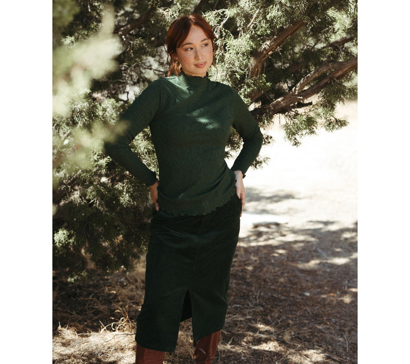 Me by Jennie Garth Regular Colette Corduroy Midi Skirt — View 12